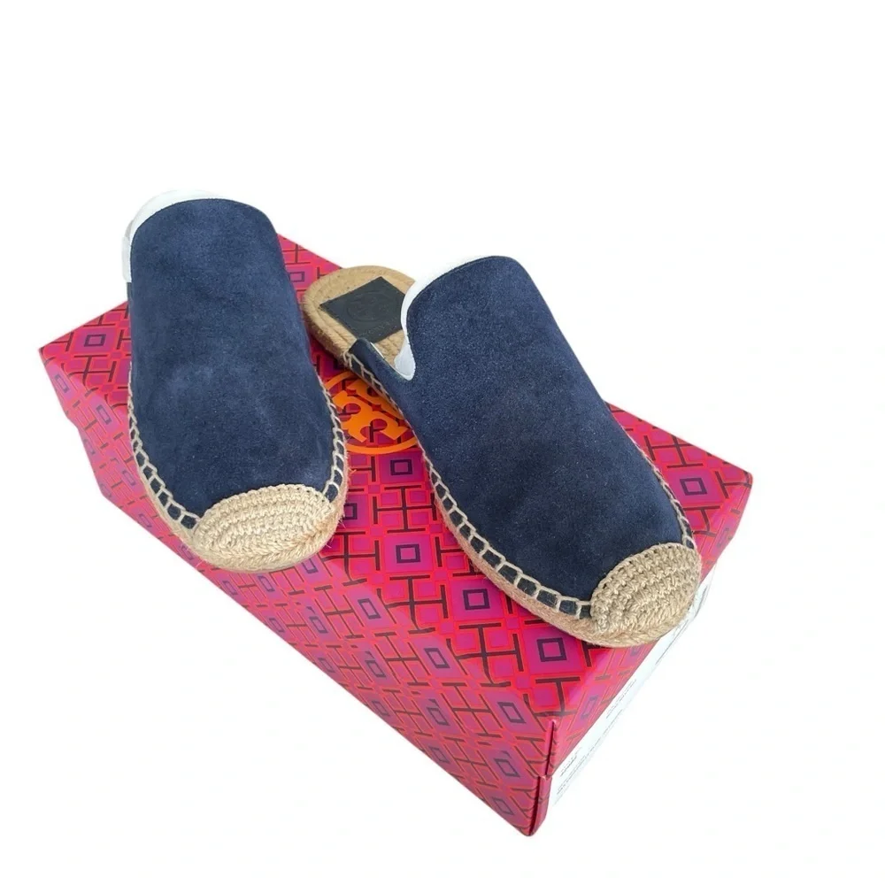 Tory Burch Max Espadrille Slide – Royal Navy Suede Size 7